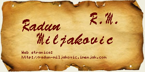 Radun Miljaković vizit kartica